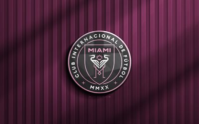 4k, Inter Miami 3D logo, MLS, purple 3D background, soccer, Inter Miami emblem, Inter Miami logo, Inter Miami, football, Inter Miami FC, american soccer club, Inter Miami CF