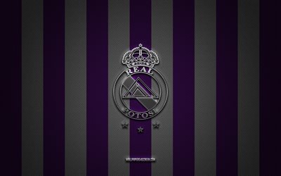 real potosi logo, bolivia football club, divisione bolivia professionale, background di carbonio bianco viola, vero emblema di potosi, calcio, vero potosi, bolivia, real potosi fc