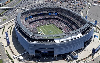 4k, メットライフスタジアム, 空中ビュー, 2026 fifaワールドカップスタジアム, ニューヨークジャイアンツスタジアム, ニューヨークジェッツスタジアム, ニューヨーク, アメリカ合衆国, アメリカのスタジアム