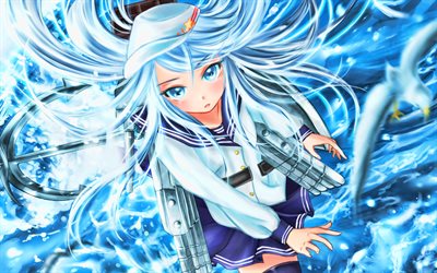hibiki, inverno, collezione kantai, manga, opera d'arte, verniy, personaggi anime, personaggi della collezione kantai, collezione verniy kantai, collezione hibiki kantai