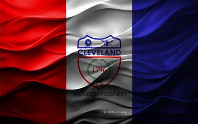 chk, flagge von cleveland, ohio, amerikanische städte, zd cleveland flag, usa, cleveland flag, 3d  textur, tag von cleveland, amerikanische nationale symbole, 3d  kunst, cleveland