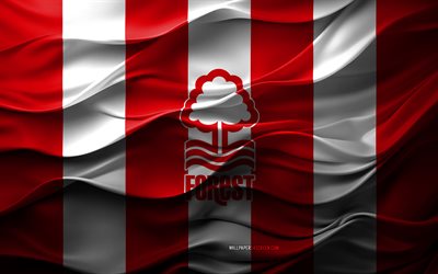 4k, Nottingham Forest FC logo, red white 3d background, Premier League, Nottingham Forest FC emblem, English football team, Nottingham Forest FC flag, 3d texture, England, Nottingham Forest FC, football, soccer, Nottingham Forest