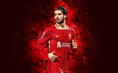 4k, Dominik Szoboszlai, Liverpool FC, red neon lights, Premier League, hungarian footballers, Dominik Szoboszlai 4K, football, soccer, LFC, Dominik Szoboszlai Liverpool