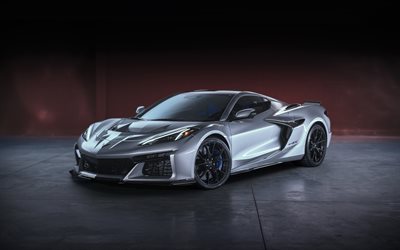 2026, chevrolet corbeta zr1x, hoja plata, 4k, vista frontal, exterior, chevrolet corvette plateado, chevy corbeta zr1, tuning chevrolet corbeta, nuevo chevrolet corvette 2026, autos deportivos americanos, chevrolet