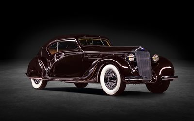 delage d8 120 aerosport coupe, 4k, retro arabalar, 1937 arabaları, stüdyo, 1937 delage d8 120 aerosport coupe, fransız arabaları, delage
