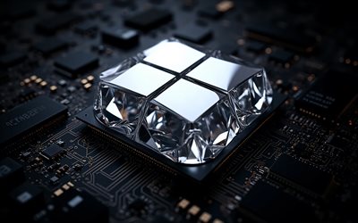 logotipo do windows, 4k, janelas 11, windows, logotipo de cristal 3d do windows, logotipo do cristal da microsoft, logotipo de cristal do windows 11, logotipo do windows 11, emblema do windows 11, microsoft, sinal do windows 11