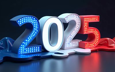 2025 fransa, 4k, 2025 3d basamak, fenerler, 2025 fransa arka planı, 2025 fransa kavramları, fransa 2025, franch bayrağı, 3d sanat, 2025 sanat, fransa