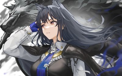 texas, schwarzer wolf, manga, arknights, kunstwerk, anime  charaktere, texas der omertosa, arknights charaktere, texas arknights