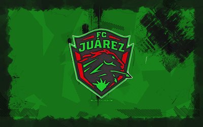 fc juárez grunge logo, 4k, liga mx, fondo de grunge verde, fútbol, fc juárez emblema, fútbol americano, logotipo de fc juárez, fc juárez, club de fútbol mexicano, juárez fc