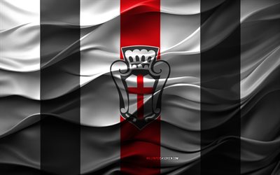 4k, logotipo pro vercelli, fondo 3d blanco negro, serie b, emblema pro vercelli, equipo de fútbol italiano, bandera pro vercelli, textura 3d, italia, pro vercelli, fútbol americano, fútbol, football club pro vercelli