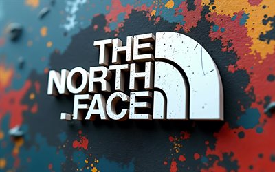 The North Face wooden logo, 4k, grunge art, colorful wooden backgrounds, The North Face 3D logo, creative, The North Face logo, fashion brands, The North Face