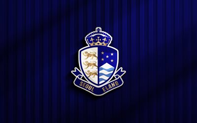 4k, seul e land 3d logosu, k league 2, mavi 3d arka plan, futbol, seul e land amblemi, seul e land logosu, incheon united, güney kore futbol kulübü, seoul e alan fc