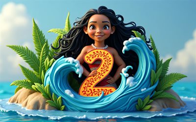 4k, moana 2 logo, kreativ, 3d animation, 2024 film, disney, poster, fan art, moana 2