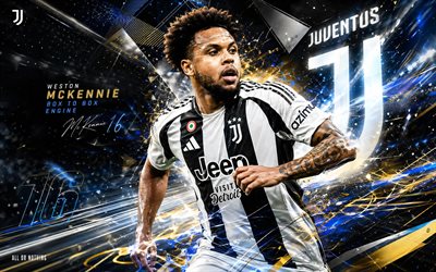 weston mckennie, juventus fc, fan art, fondo digital abstracto blanco, weston mckennie juventus fc, arte creativo, logotipo de la juventus fc, weston mckennie juventus, fútbol americano, juventus, james earl mckennie