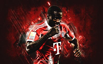 dayot upamecano, fc bayern de múnich, futbolista francés, arte grunge, fondo de piedra roja, celebración de gol, bayern de múnich, bundesliga, alemania, fútbol americano, dayot upamecano bayern múnich