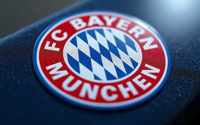 fcバイエルン・ミュンヘンのプラスチックロゴ青背景, fcバイエルン・ミュンヘンのエンブレム, fcバイエルン・ミュンヘンのロゴ, ドイツ, フットボール, fcバイエルン・ミュンヘン, バイエルン・ミュンヘンのロゴ, バイエルン・ミュンヘン