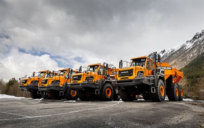 desarrollo da45, camión volquete articulado, camiones volquete de cantera, equipo de construcción, doosan da45, camiones nuevos, camiones volquete, desarrollo