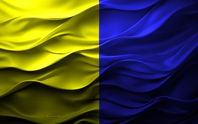 4k, Flag of Modena, cities of Italy, 3d Modena flag, Italy, Modena flag, 3d texture, Modena, Day of Modena, Italian national symbols, 3d art, Modena city flag