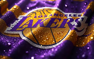 logotipo de diamantes de los angeles lakers, 4k, emblema de los ángeles lakers, fondo de diamantes amarillo púrpura, nba, logotipo de los ángeles lakers, eeuu, lakers de los ángeles, baloncesto