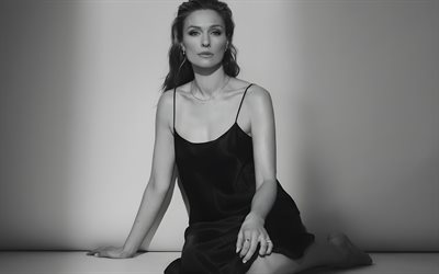 michaela mcmanus, 4k, séance photo schön, monochrome, hollywood, actrice américaine, beauté, célébrité américaine, séance photo de michaela mcmanus