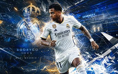 rodrygo, real madrid cf, fan art, fondo digital abstracto blanco, rodrygoreal madrid cf, arte creativo, logotipo del real madrid cf, rodrygoreal madrid, fútbol americano, real madrid, rodrygo silva de goes