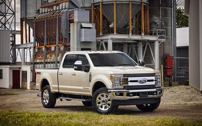 ford f-350, 2016, 슈퍼 듀, crew cab, 포드 베이지, 큰 픽업 트럭