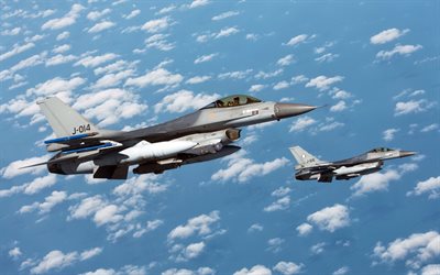 F-16AM, Fighting Falcon, pays-bas, de l'Air Force, l'équipe de voltige aérienne, des avions de chasse
