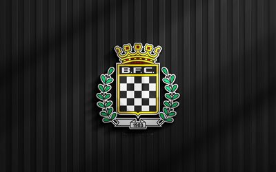 4k, boavista 3d  logo, primeeira liga, schwarzer 3d  hintergrund, fußball, boavista emblem, boavista logo, boavista, liga portugal, portugiesischer fußballverein, boavista fc