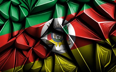 flagg till rio grande do sul, 4k, 3d  kreativ struktur, rio grande do sul 3d flagga, brasilien, rio grande do sul flag, 3d  konst, rio grande do sul, statsstaten, rio grande do sul state flag