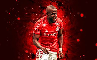 enner valencia, 4k, luces de neón rojo, internacional, serie brasileña a, futbolistas ecuatorianos, enner valencia 4k, sc internacional, fútbol americano, fútbol, internacional fc, sport club internacional, enner valencia internacional