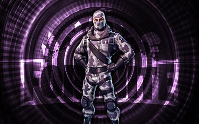 havoc fortnite, 4k, fondo espiral púrpura, fortnita, creativo, piel havoc, piel havoc fortnite, estragos, personajes de fortnite