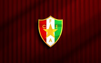 4k, cf estrela amadora 3d  logo, primeeira liga, roter 3d  hintergrund, fußball, cf estrela amadora emblem, cf estrela amadora logo, cf estrela amadora, liga portugal, portugiesischer fußballverein, estrela amadora fc
