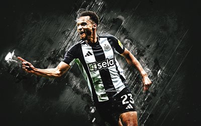 jacob murphy, newcastle united fc, calciatore inglese, sfondo di pietra bianca, grunge art, premier league, inghilterra, calcio, jacob murphy newcastle united