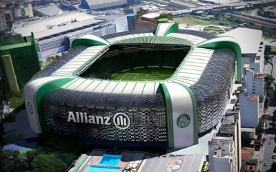 4k, allianz parque, 파노라마, 브라질 축구 경기장, 항공보기, 팔레스타 이탈리아 경기장, 축구, 팔미이라 스타디움, 브라질 세리에 a, 팔미이라, 브라질, se 팔미이라