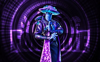 Madcap Fortnite, 4k, violet spiral background, Fortnite, creative, Madcap Skin, Fortnite Madcap Skin, Madcap, Fortnite characters