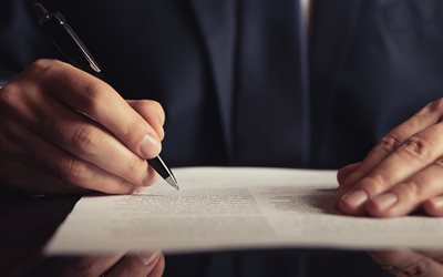 signing contract, 4k, business concepts, ballpoint pen in businessman hands signing contract concepts, conclusion of contract, business people, business, finance