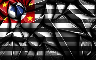 sao paulo flagga, 4k, 3d  kreativ struktur, sao paulo 3d  flagga, brasilien, sao paulo flagg, 3d  konst, sao paulo, statsstaten, sao paulo state flag