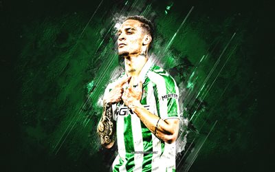 antonio, real betis, calciatore brasiliano, grunge art, antony matheus dos santos, talento calcistico, sfondo di pietra verde, la liga, spagna, calcio, antony real betis