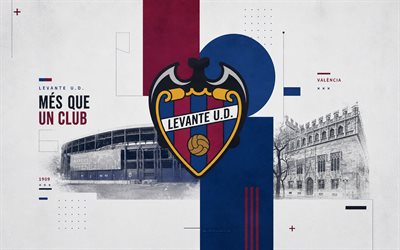 logo grunge du levante ud, fond grunge, emblème du levante ud, logo levante ud, panneau levante ud, la liga, espagne, football, levante ud