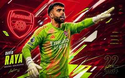 4k, David Raya, Arsenal FC, vector art, red abstract vector background, David Raya Arsenal FC, creative art, Arsenal FC logo, David Raya Arsenal, football, Arsenal