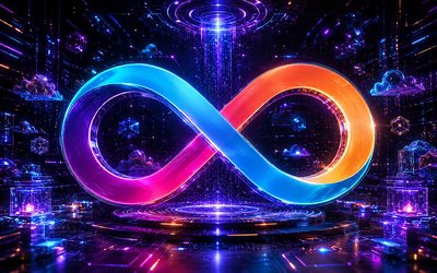 Internet Computer 3D logo, 4k, purple futuristic background, cryptocurrencies, Internet Computer futuristic logo, brands, Internet Computer cryptocurrency, ICP logo, blockchain, Internet Computer logo, Internet Computer, ICP