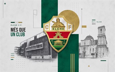 Elche CF grunge logo, grunge background, Elche CF emblem, Elche CF logo, Elche CF sign, La Liga, Spain, football, Elche CF