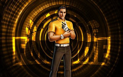 Yellow Cart Champion Fortnite, 4k, yellow spiral background, Fortnite, creative, Yellow Cart Champion Skin, Fortnite Yellow Cart Champion Skin, Yellow Cart Champion, Fortnite characters