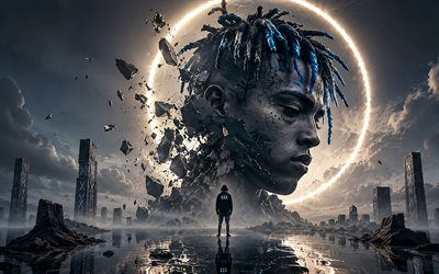 XXXTentacion, 4k, surrealism art, music stars, american rapper, Jahseh Dwayne Ricardo Onfroy, creative, XXXTentacion art, american celebrity, XXXTentacion 4K