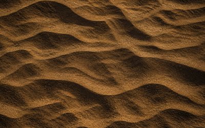 4k, brown sand, sand wavy textures, natural textures, 3D textures, sand backgrounds, sand wavy background, brown sand backgrounds, sand textures, background with sand