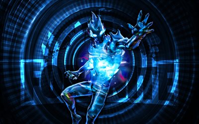 Zero Fortnite, 4k, blue spiral background, Fortnite, creative, Zero Skin, Fortnite Zero Skin, Zero, Fortnite characters