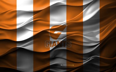 4k, GWS Giants logo, orange white 3D background, GWS Giants emblem, AFL, Australian rules football team, GWS Giants flag, 3D texture, GWS Giants, Australia, Australian rules football