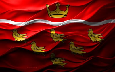 4k, drapeau de l'est du sussex, comtés de cérémonie en angleterre, drapeau 3d east sussex, angleterre, texture 3d, jour de l'est sussex, symboles nationaux anglais, art 3d, sussex oriental