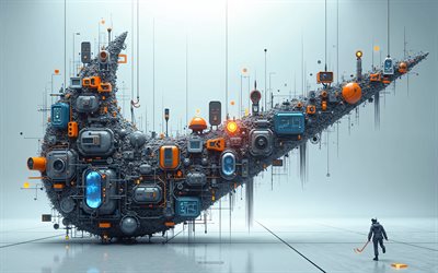 नाइके लोगो, 4k, भूरे रंग की पृष्ठभूमि, क्रिएटिव 3 डी नाइके लोगो, नाइक प्रतीक, नाइके लोगो के साथ पृष्ठभूमि