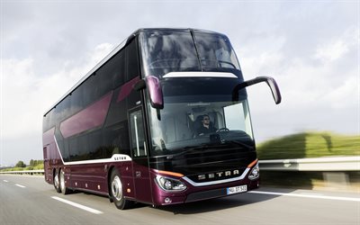 4k, setra s 531 dt, autobús de dos pisos, exterior, autobús de pasajeros, púrpura setra s 531, transporte de pasajeros, autobuses, setra